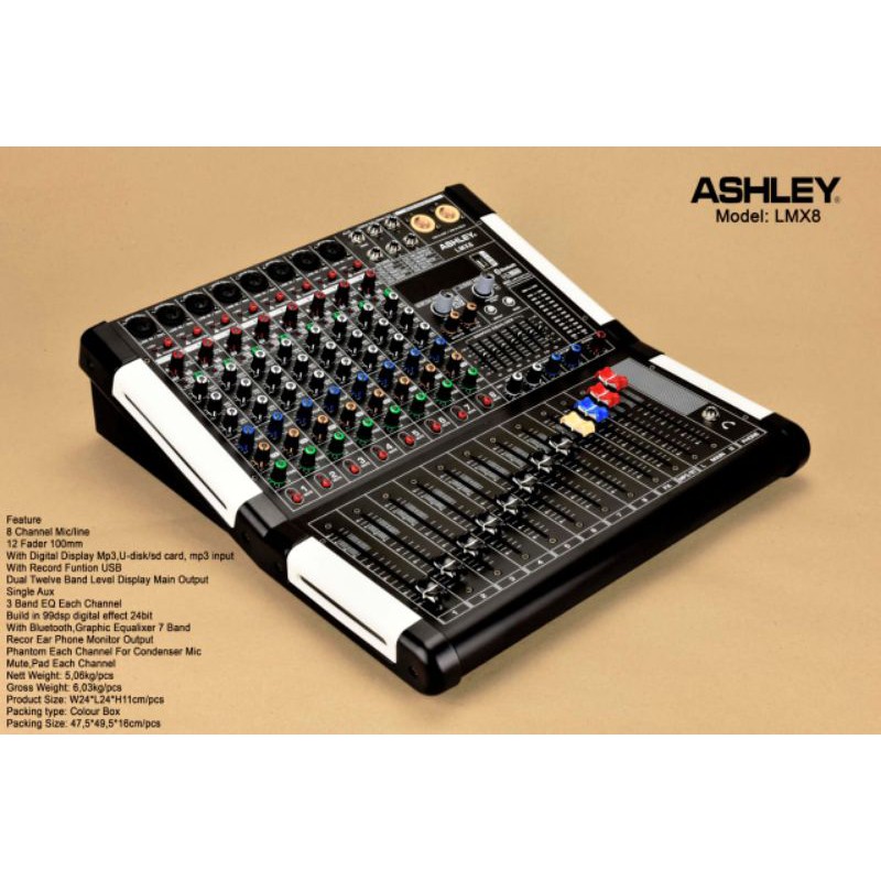 Audio Mixer Ashley LMX 8 / Mixer Audio Ashley LMX 8 Garansi Resmi