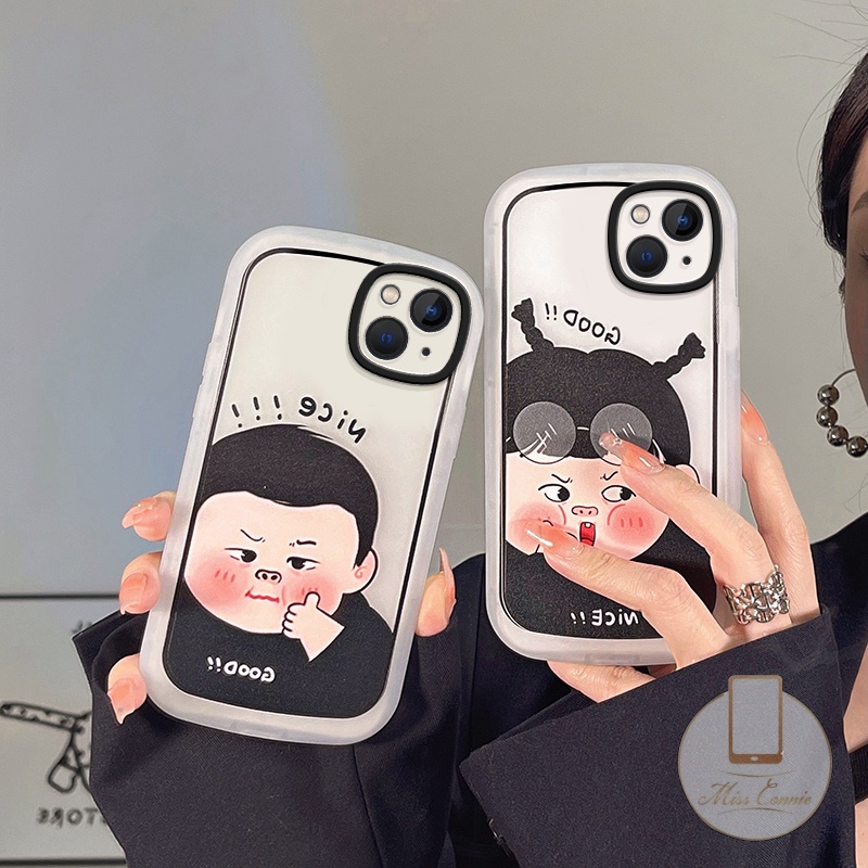 IPHONE Bagus Couple Soft Tpu Phone Case Kompatibel Untuk Iphone7 8plus11 13 12 14 Pro Max 6 6s Plus X XR XS Max SE 2020kartun Lucu Cowok Cewek Shockproof Case Cover