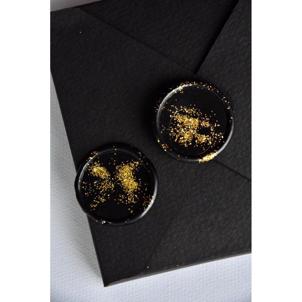 

CS Readystock Self Adhesive wax seal with glitter / seal wax coin / seal wax sticker
