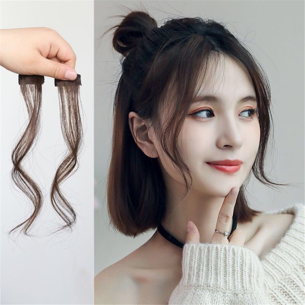 1 Pasang Wig Poni Rambut Model Naga Whisk Influencer Sisi Ganda