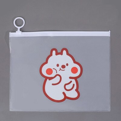 MURMURE.ID | ZIPPER BAG TRANSPARAN MOTIF LUCU BUNGA AVOCADO PISANG KOREA TEMPAT PENSIL-NOM NOM