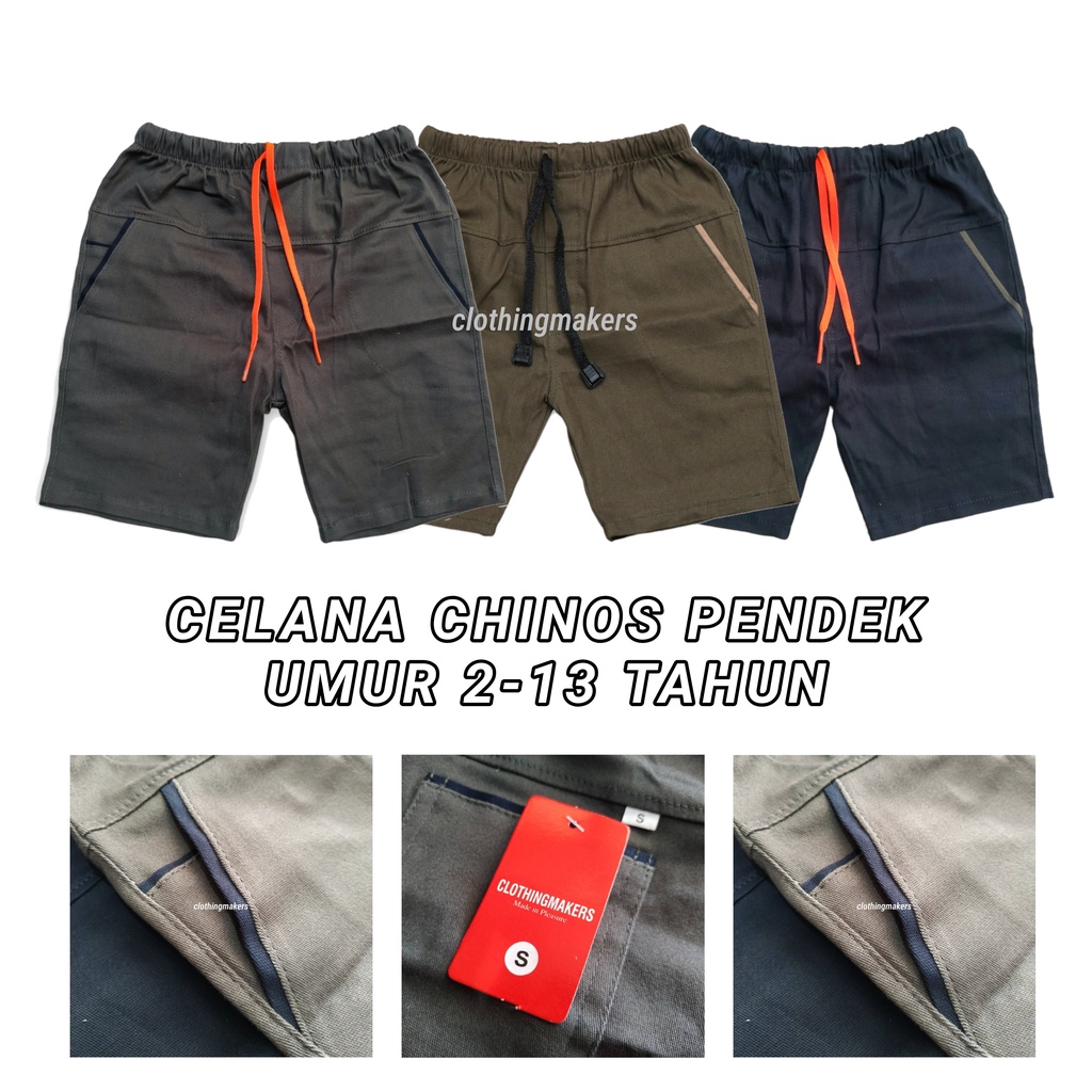 Celana Chinos Anak Laki Laki Chino Pendek Perempuan Umur 2 3 4 5 6 7 8 9 10 11 12 13 Tahun Cowok Cewek Murah Original Terbaru