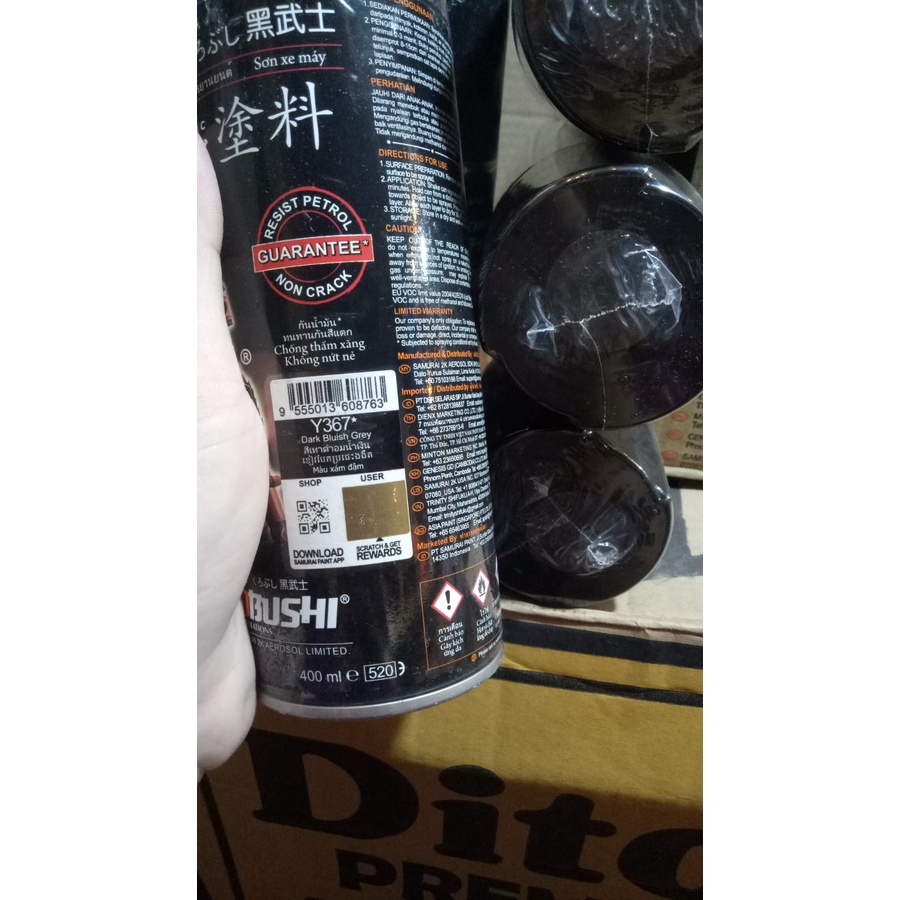 cat semprot samurai pilok pilox samurai dark bluish grey y367 Y367* abu gelap yamaha 400ml