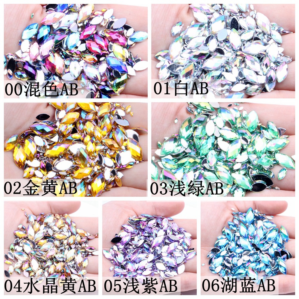 BEST SELLER!! GEMS RUNCING KILAU AB 3x6 mm / BAHAN NAIL ART / HIASAN HENNA / HIASAN TASBIH DIGITAL