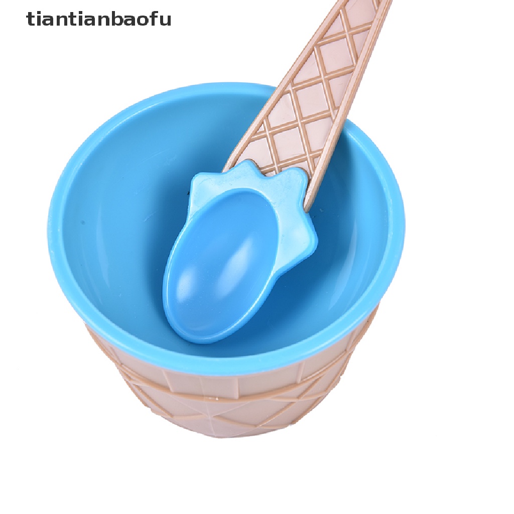 [tiantianbaofu] 6Color kids Ice Cream Bowls Ice cream Cup Couple Bowl Gifts Dessert With A Spoon Boutique