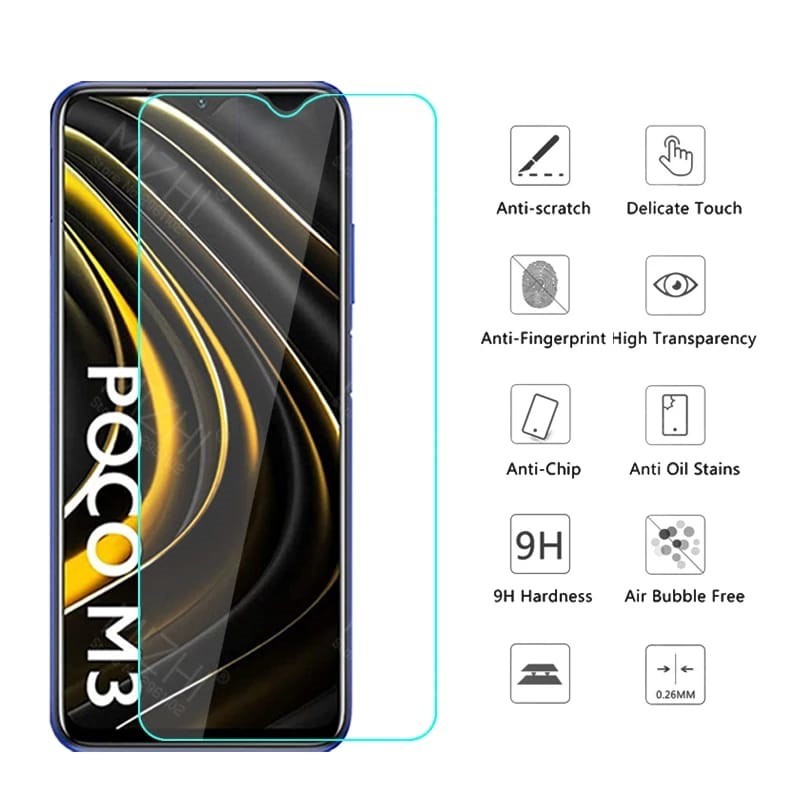 Tempered Glass Poco M3 Anti Gores Layar Screen Protector Handphone Clear