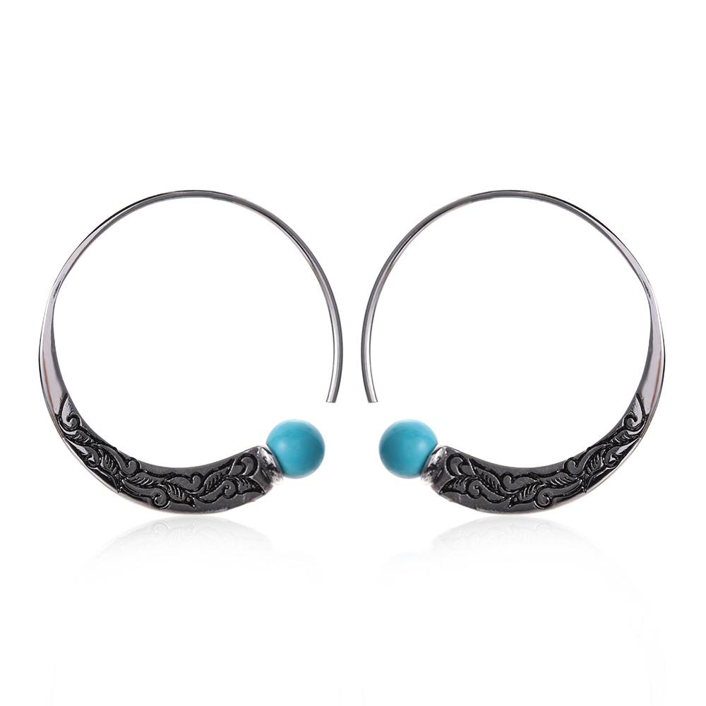 Lily Anting Hoop Wanita Bohemian Turquoise Ear Stud