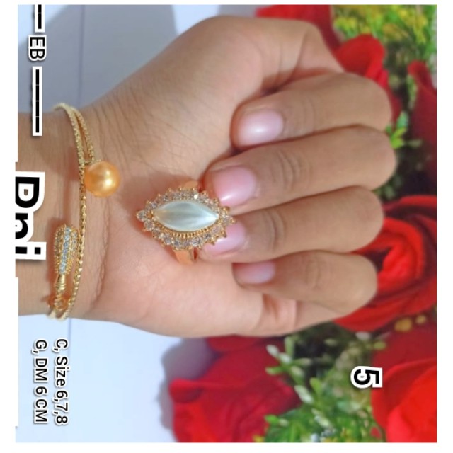 Gelang Dewasa Mutiara Motif Mewah Free Cincin Xuping (COD)