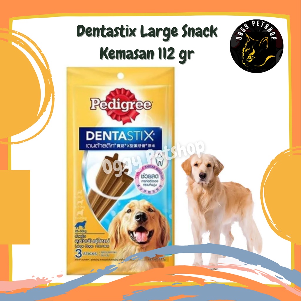 PEDIGREE Dentastix Large DOG 3 Sticks Dog Treat Snack Anjing 112 Gr