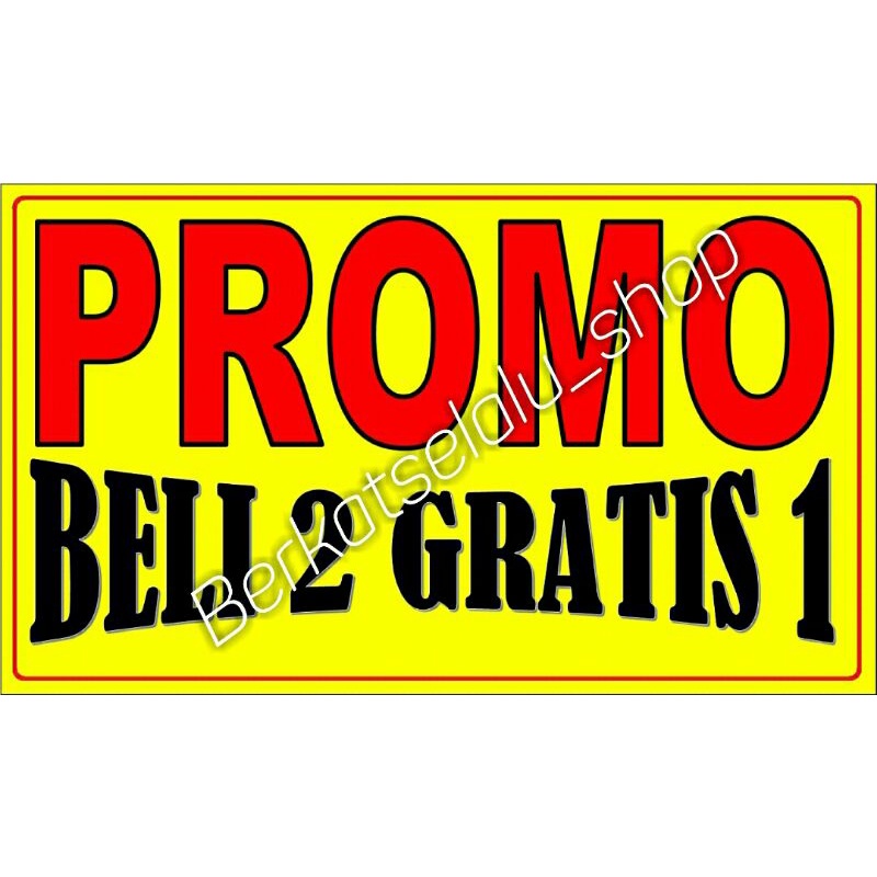 

karton duplek tulisan promo beli 2 gratis 1