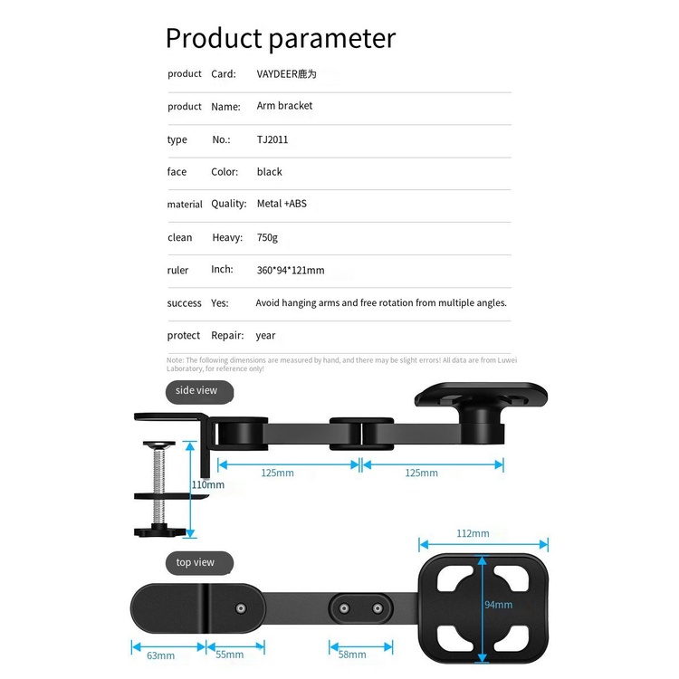 Triple W Sandaran Tangan Meja Mouse Kerja Laptop Computer Armrest Adjustable