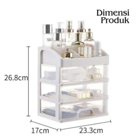 BELLA - RAK KOSMETIK 3 / 4 SUSUN LACI TEMPAT MAKE UP MULTIFUNGSI DESKTOP ORGANIZER STORAGE SERBAGUNA