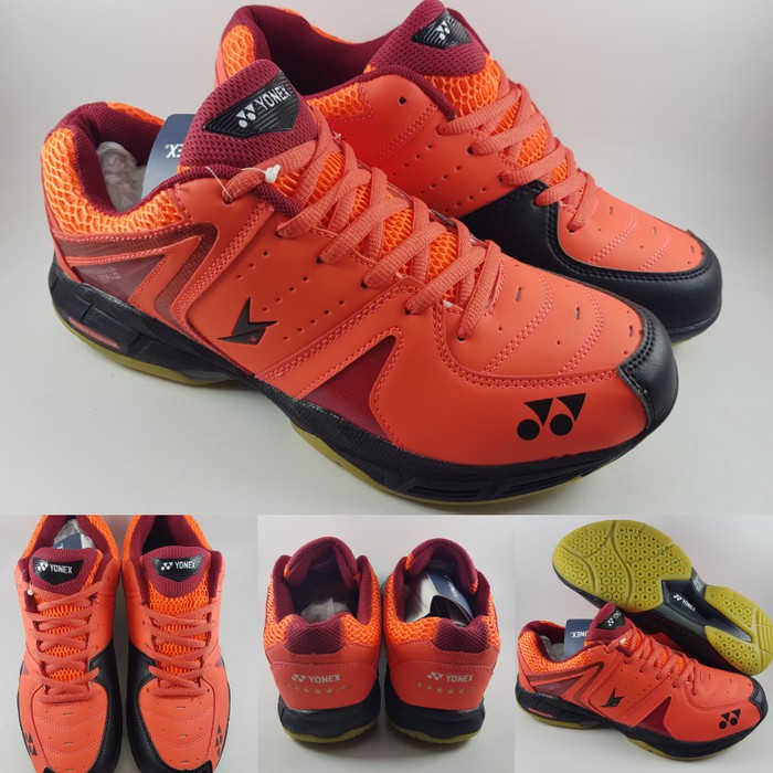 Sepatu Badminton Yonex SC 6 LD Lindan Red Black Merah Hita.