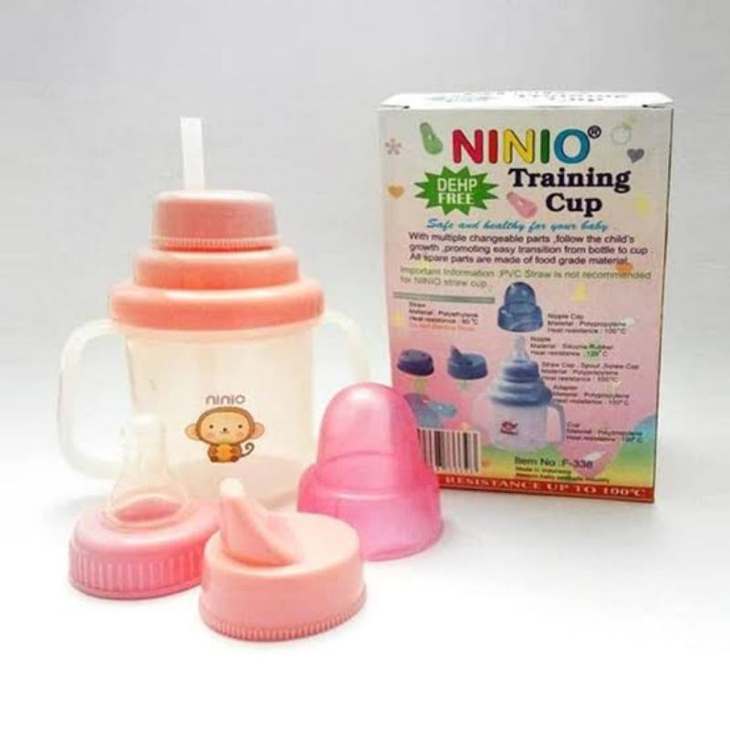 Ninio Non Spill Training Cup Mushroom 3in1- Ninio Botol Minum Bayi 3 in 1 - Botol Minum Baby Trainingcup