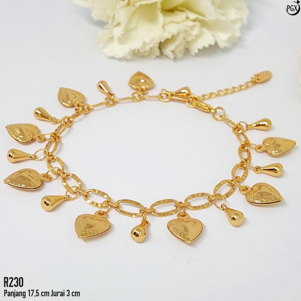 PGX Gelang Tangan Xuping Wanita Perhiasan Lapis Emas Aksesoris Fashion Premium - R230