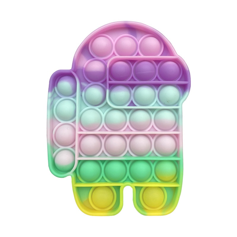 NEW Big Pop It Toy Rainbow Push Bubble Fidget Sensory Toys for Parent-Child Time Interactive Jumbo Dadu-Macaron Werewolf Mem