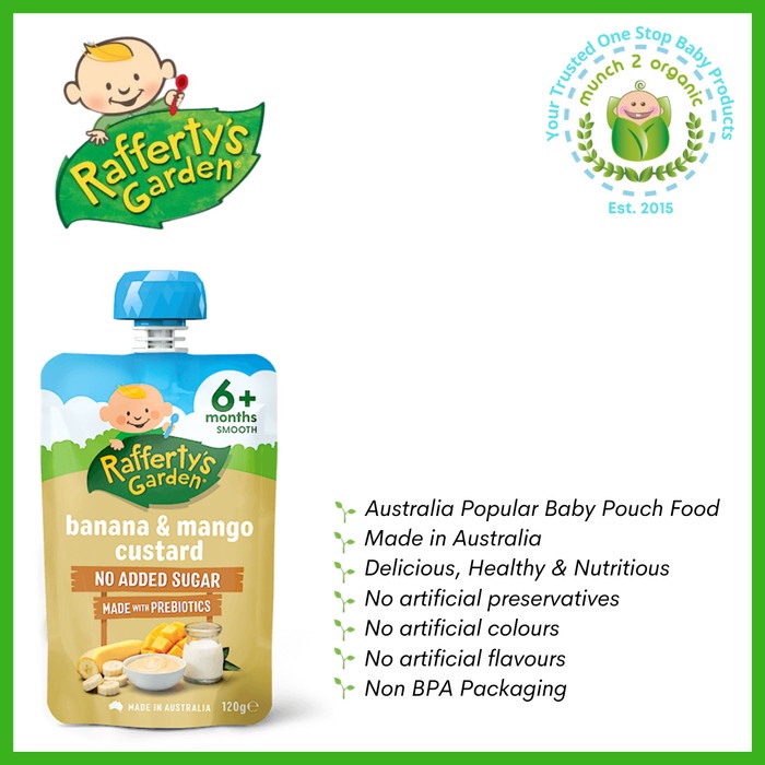 

ROMAN RAFFERTYS GARDEN PF BANANA & MANGO CUSTARD 6+