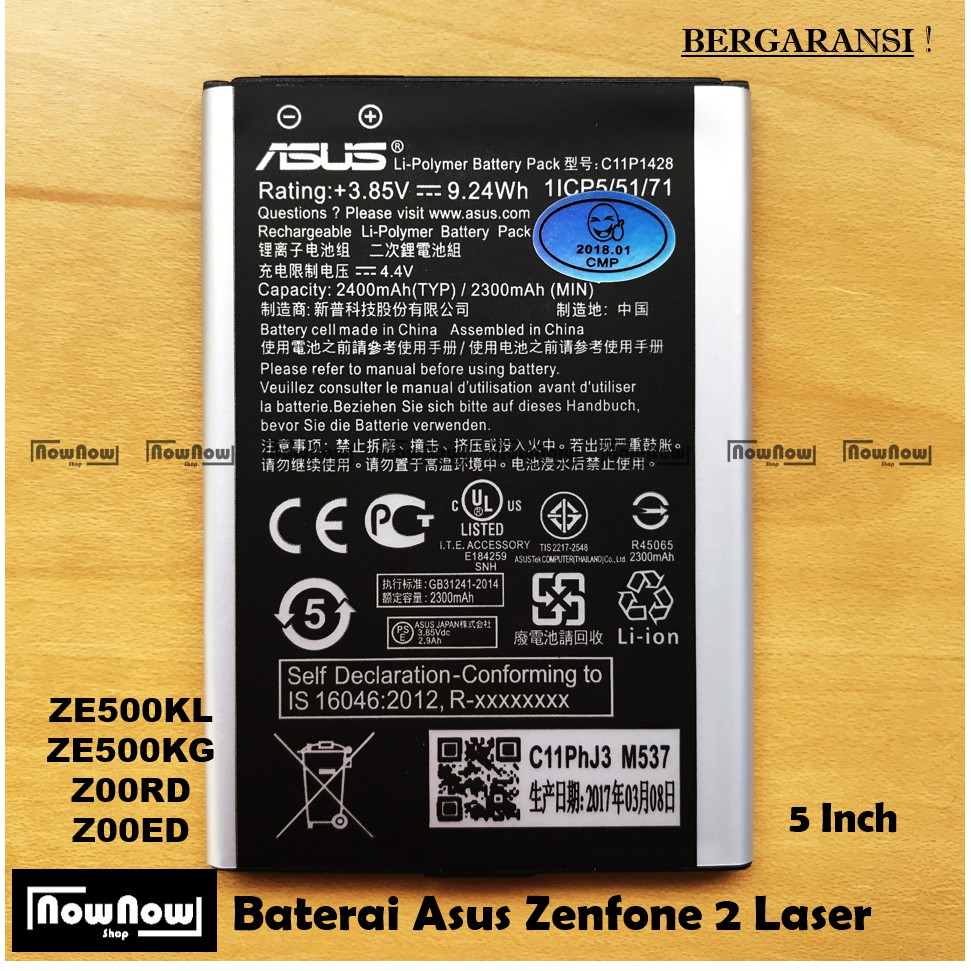 Baterai Asus Zenfone 2 Laser 5 Inch ZE500KL ZE500KG Z00RD Z00ED 1CP55171 C11P1428 Original Batre Battery HP