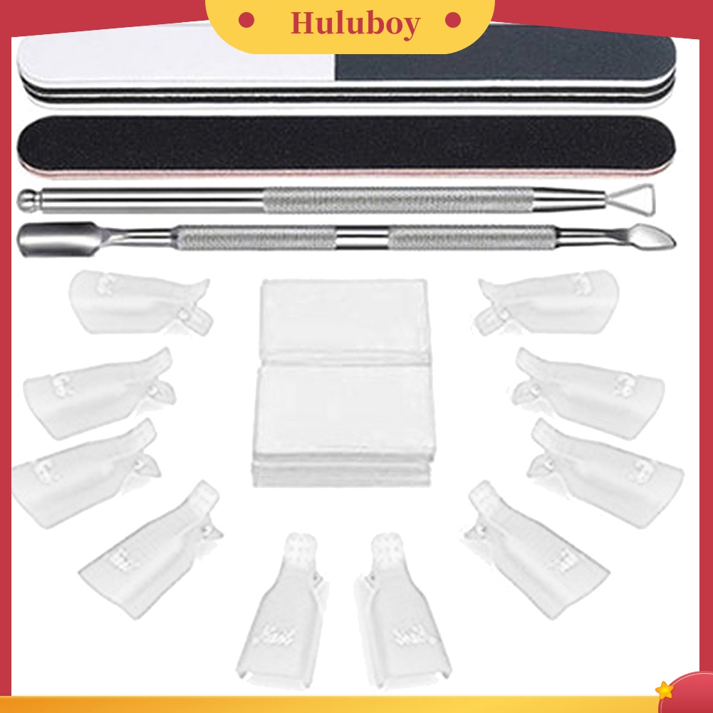 Huluboy Huluboy♡ Set Klip + Brush + Pad + Pendorong Kutikula Untuk Manicure