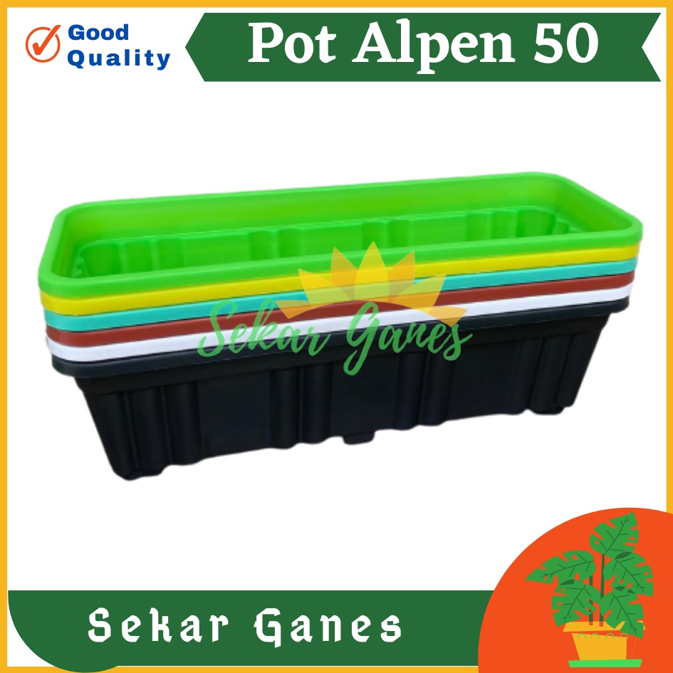 Pot Panjang Alpen 50 Putih Hitam Hijau Coklat Merah Bata Pot Bunga Segi Panjang 50cm 70cm Pot Panjang Hw Highway High Way 55 Pot Panjang Plastik Putih Murah Gantung - Pot Panjang 50