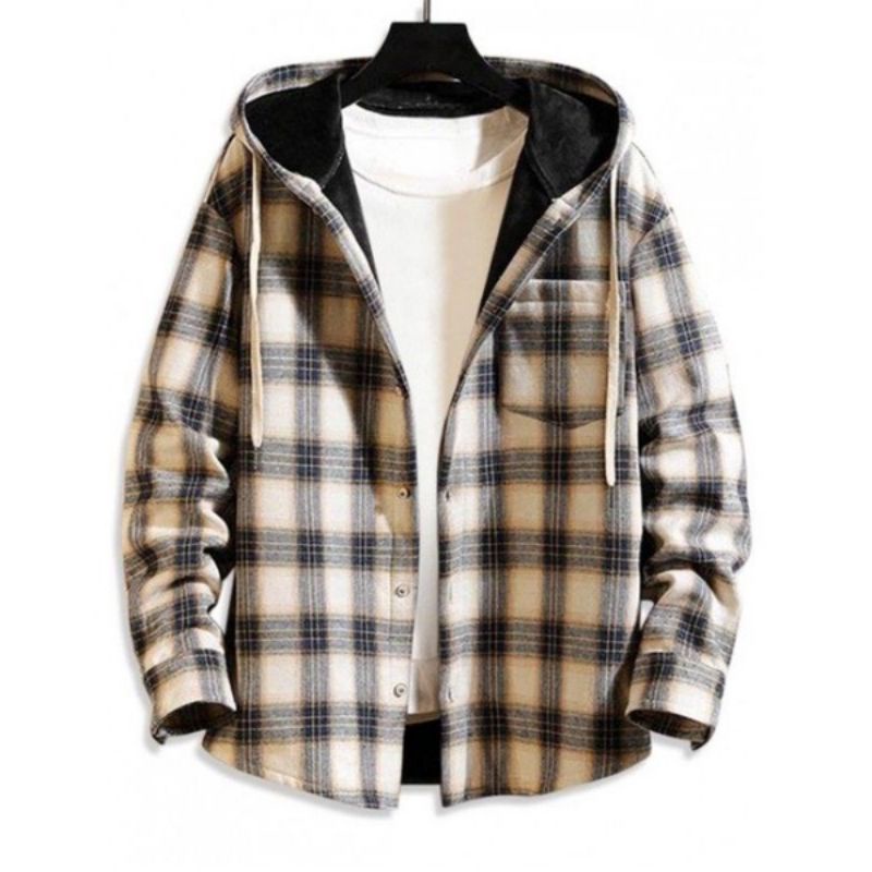 Flanel hoodie pria lengan panjang - kemeja flanel hoodie - flanel hoodie distro - flanel cupluk pria