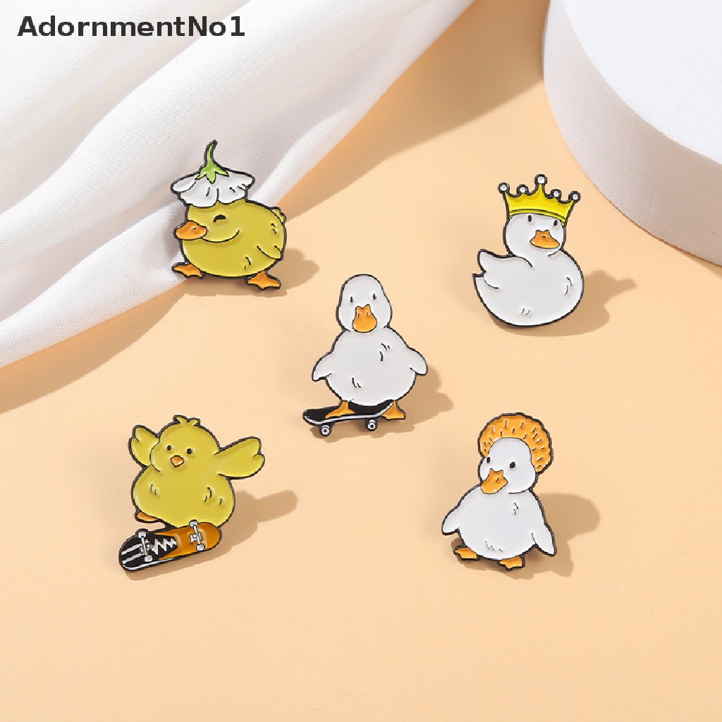 (AdornmentNo1) Bros / Pin Enamel Bentuk Bebek / Ayam / Bebek / Angsa / Sepatu Roda Untuk Aksesoris Wanita