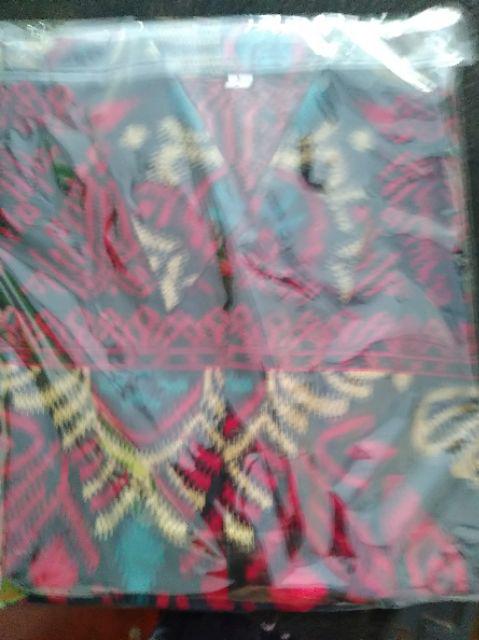 Distro Batik Hrb026 Kenongo Kemeja Tosca Pendek Pekalongan Pad M L Xl Sogan Tulis Halus Kemeja Batik