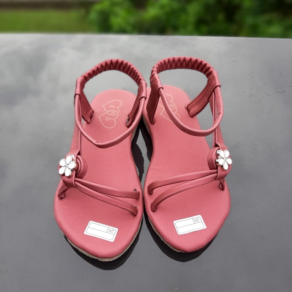 VINANDOZ SDP11-2630 Sandal Tali Anak Perempuan umur 4 5 6 tahun - Sol Karet Anti Slip Motif Bunga