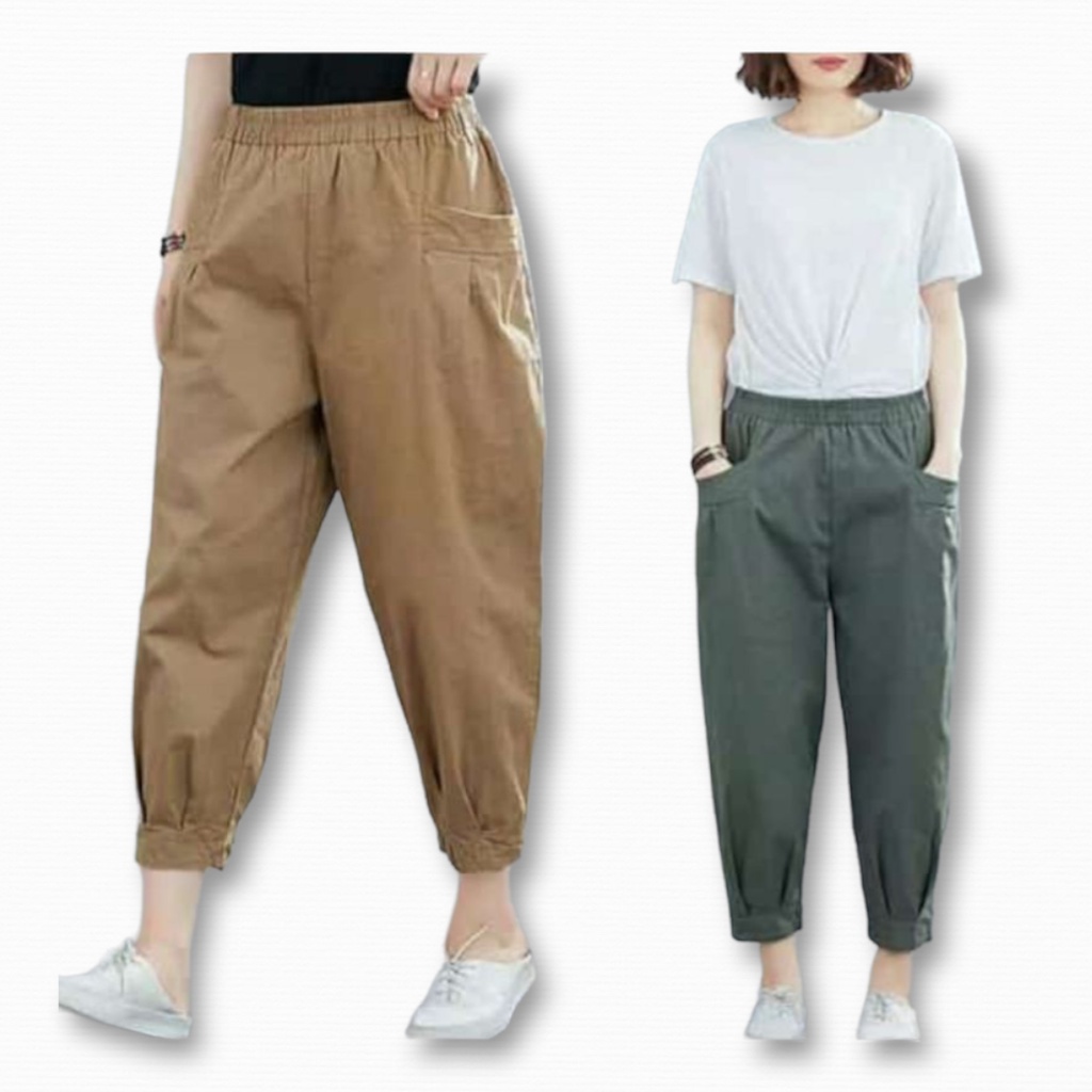 CELANA HARUKA PANTS HINATA BAGGY WILLOW KOREAN