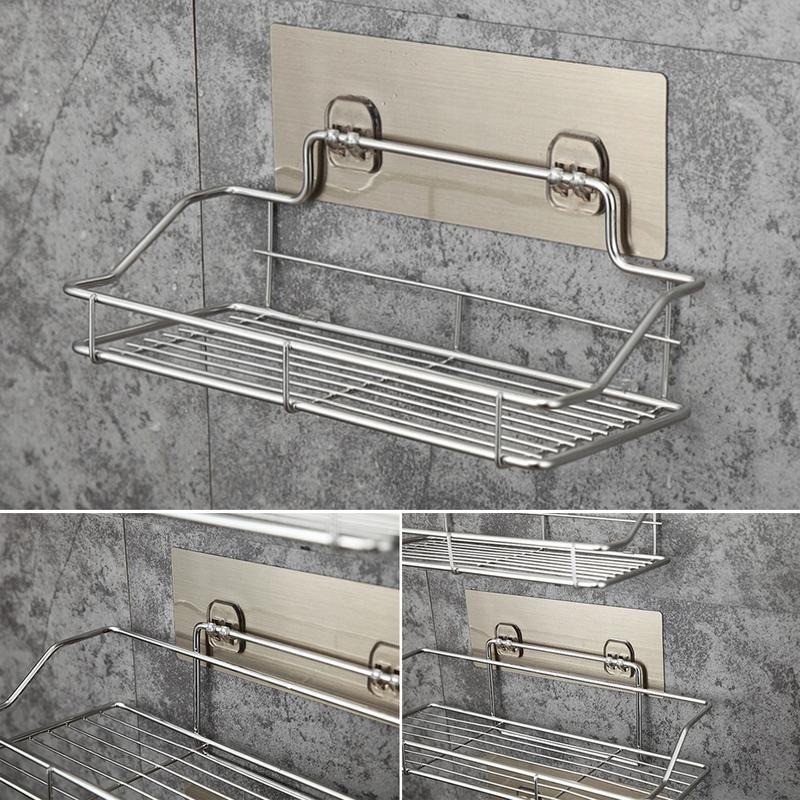 Rak Gantung Kamar Mandi Bathroom Organizer Rack Stainless W21 - SIlver