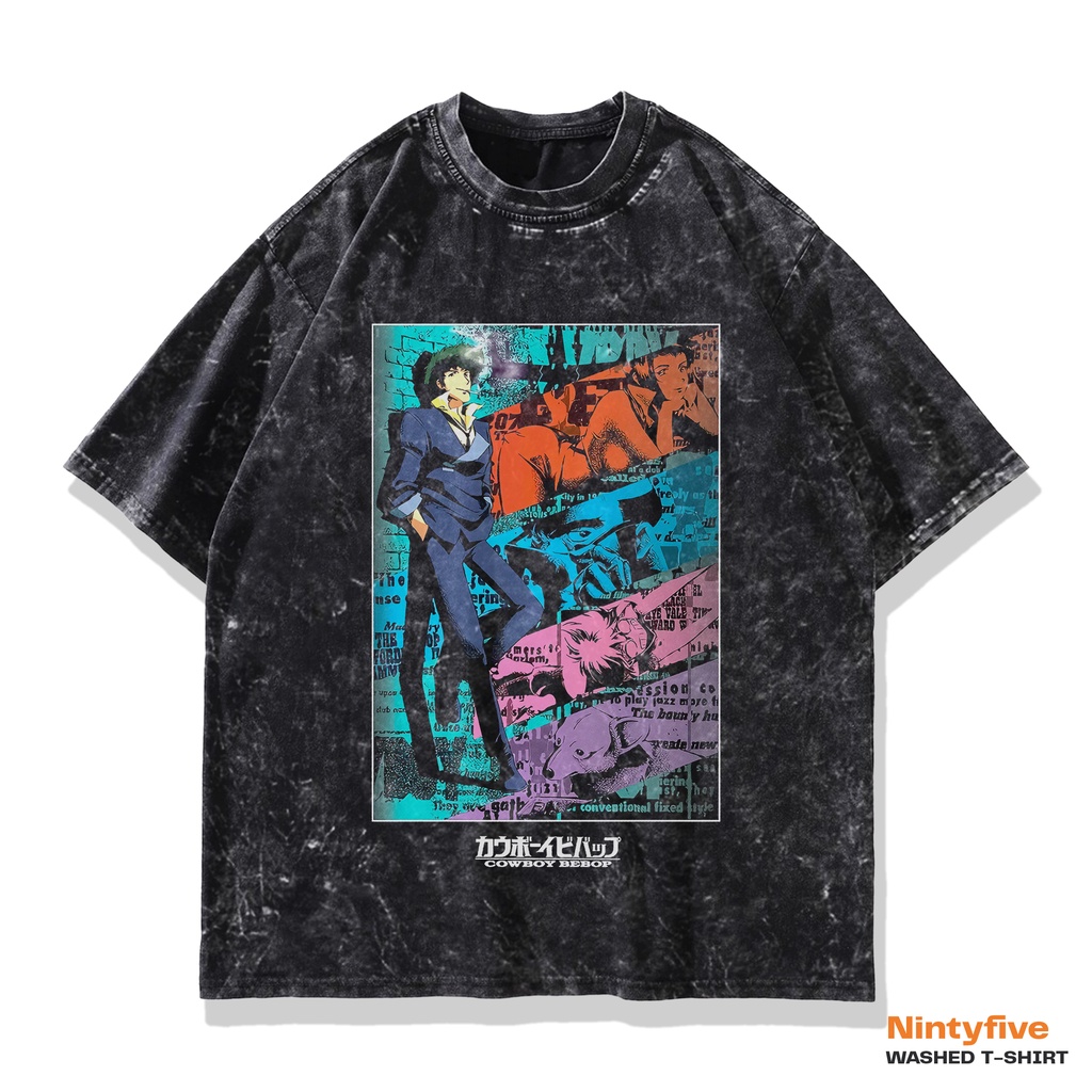 T shirt Cowbow Bebop Washed Oversize | Kaos Baju Anime Oversize Sand Wash