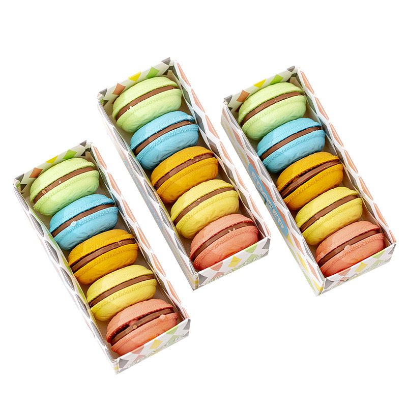 5pcs Penghapus Kreatif Bentuk Macaron / Biskuit Kartun Untuk Pelajar