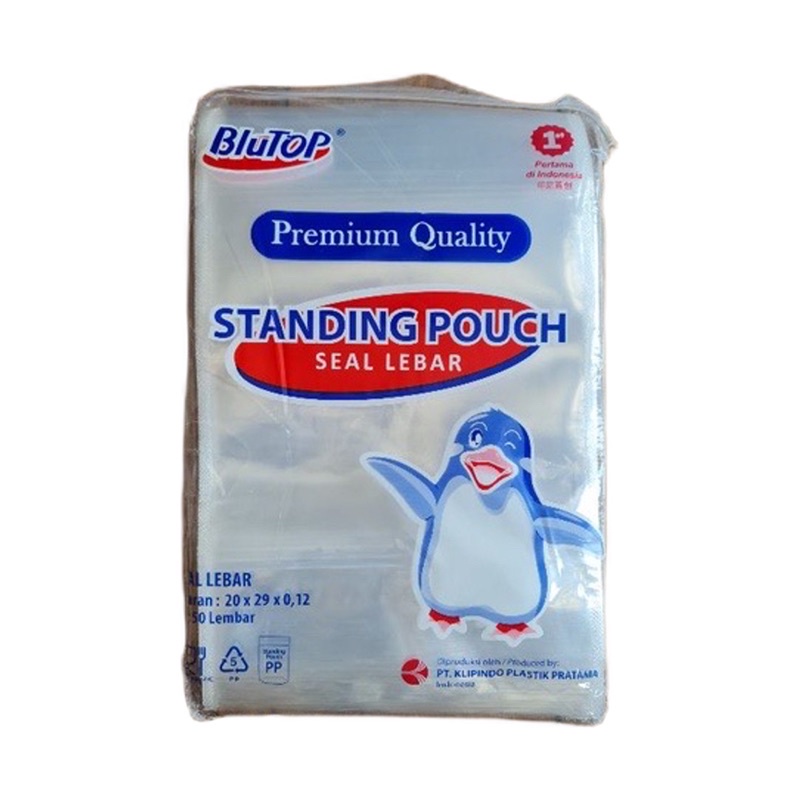 (ISI 50PCS) Standing Pouch 20x29 Seal Biasa &amp; Lebar BLUTOP /Plastik Kemasan klip Beridiri