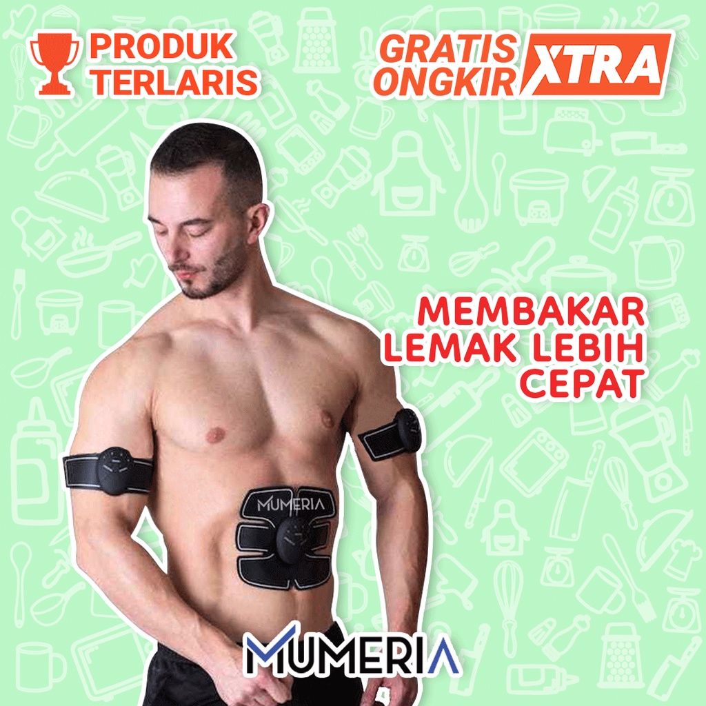 SIXPAD ABS Bodyfit Training Gear Alat Penghancur Pembentuk Otot Lemak Perut Tangan Kaki Elektrik