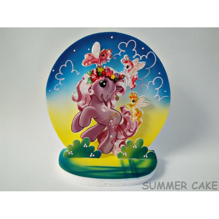 Background / Hiasan Kue Kuda Pony ( Little Pony )