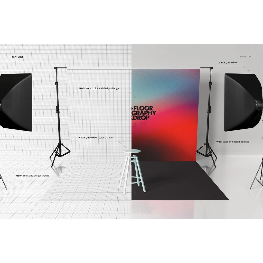 Photography Backdrop Mockup Set