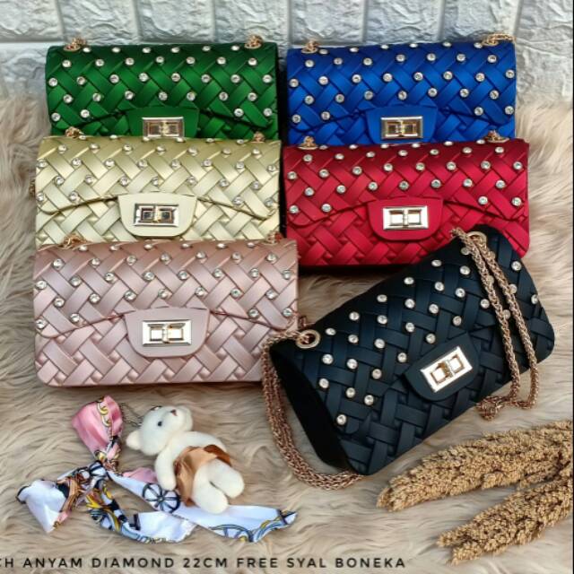 Tas jelly anyam diamond