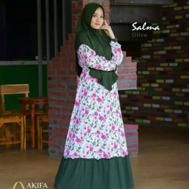 Gamis AKIFA Dewasa Set Khimar Syari Dress SALMA Murah Jumbo Arrafi Rabbani Zoya ZM HL Busui Terbaru