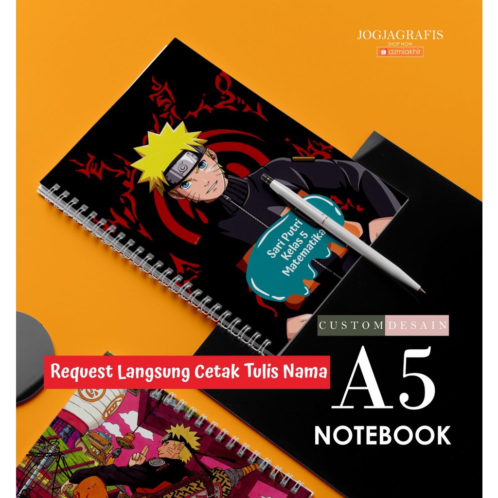 

Notebook Anime Naruto A5 Custom Desain / BUKU TULIS CUSTOM / bloknot Spiral