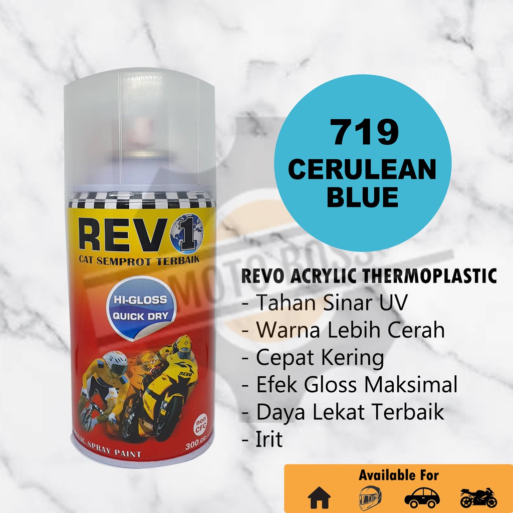 

Cat Semprot Acrylic Revo Cerulean Blue / Biru Muda 719 - Pilok Pilox Akrilik