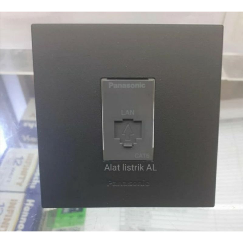 panasonic outlet data CAT 6e minimalis style hitam