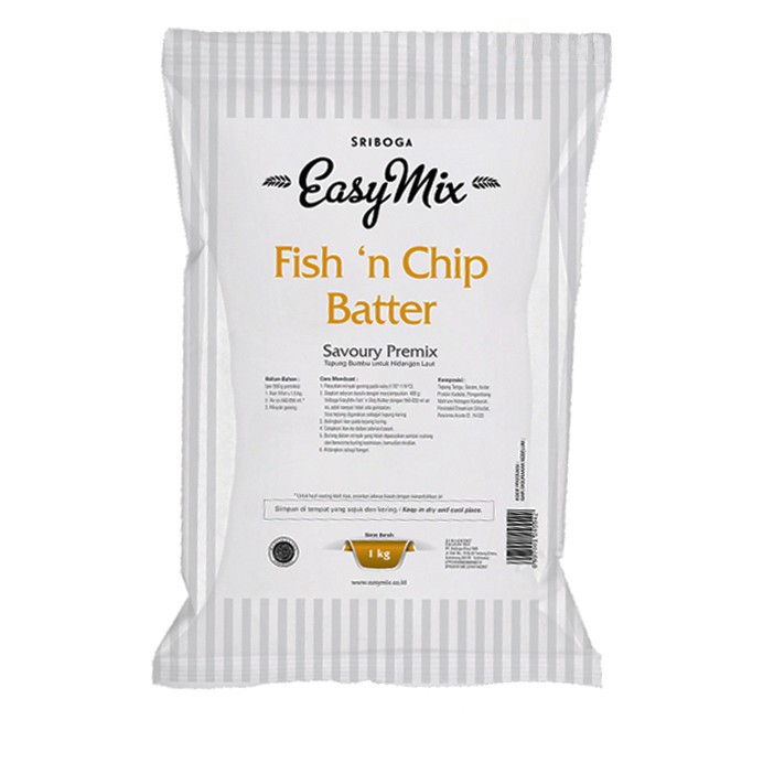 Sriboga EasyMix Fish And Chip Batter 1kg | Tepung Premix Fish 'n Chip
