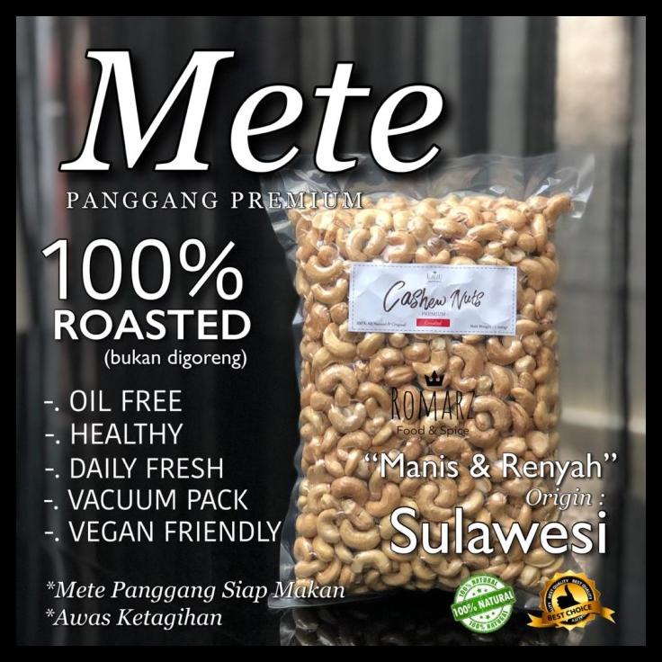 

DISKON TERBATAS !!! KACANG METE MEDE OVEN PANGGANG SUPER ROASTED ORIGINAL 1KG TERLARIS