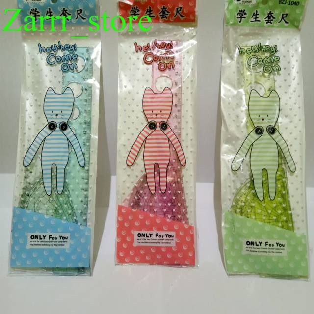 

4 PCS 1 SET Penggaris Set 4 in 1 Tipis 20 Cm