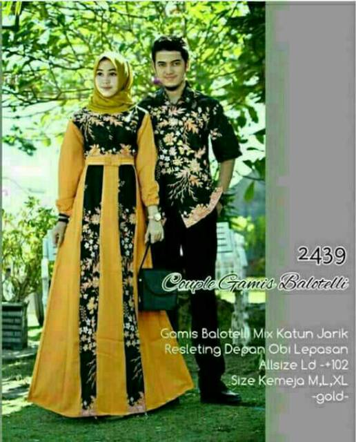 Couple gamis baloteli grosir batik murah