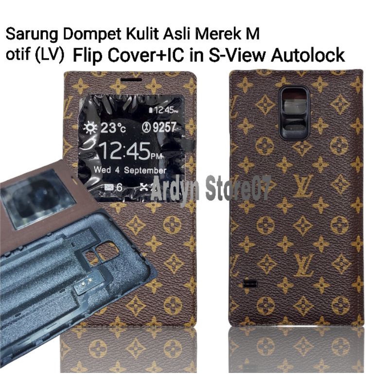 Case Samsung Note 3 / S5 Filp Cover Leather Case Auto Lock + IC in S-View Original Sarung Kulit Mode
