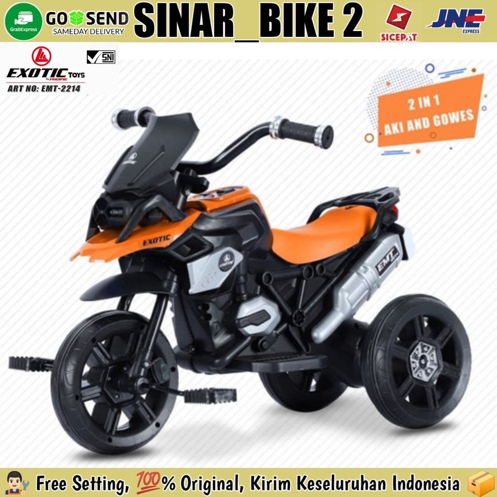 (2 In 1 ) Motoran Aki EXOTIC Tricycle EMT-2234 &amp; 2214 Gowes Dan Aki