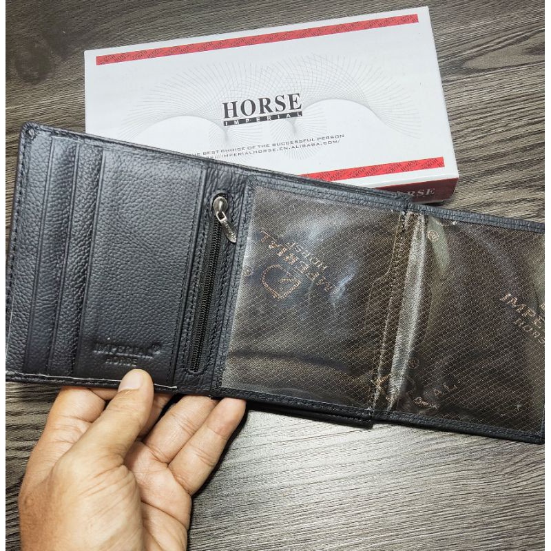 Dompet pria dompet kulit imperial horse dompet lipat berdiri lipat buku dompet original