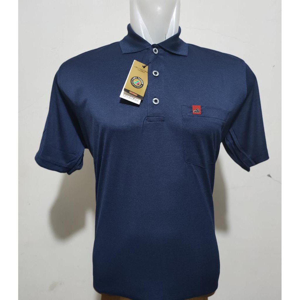 Noveli wear - Kaos polo shirt saku kerah wangki pria dewasa bahan korea licin lengan pendek