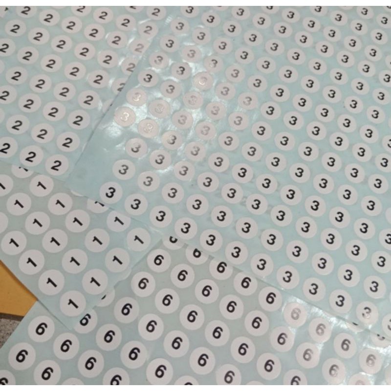 Stiker Label Ukuran Angka 0-40/Stiker Angka/Stiker Size No 0-40